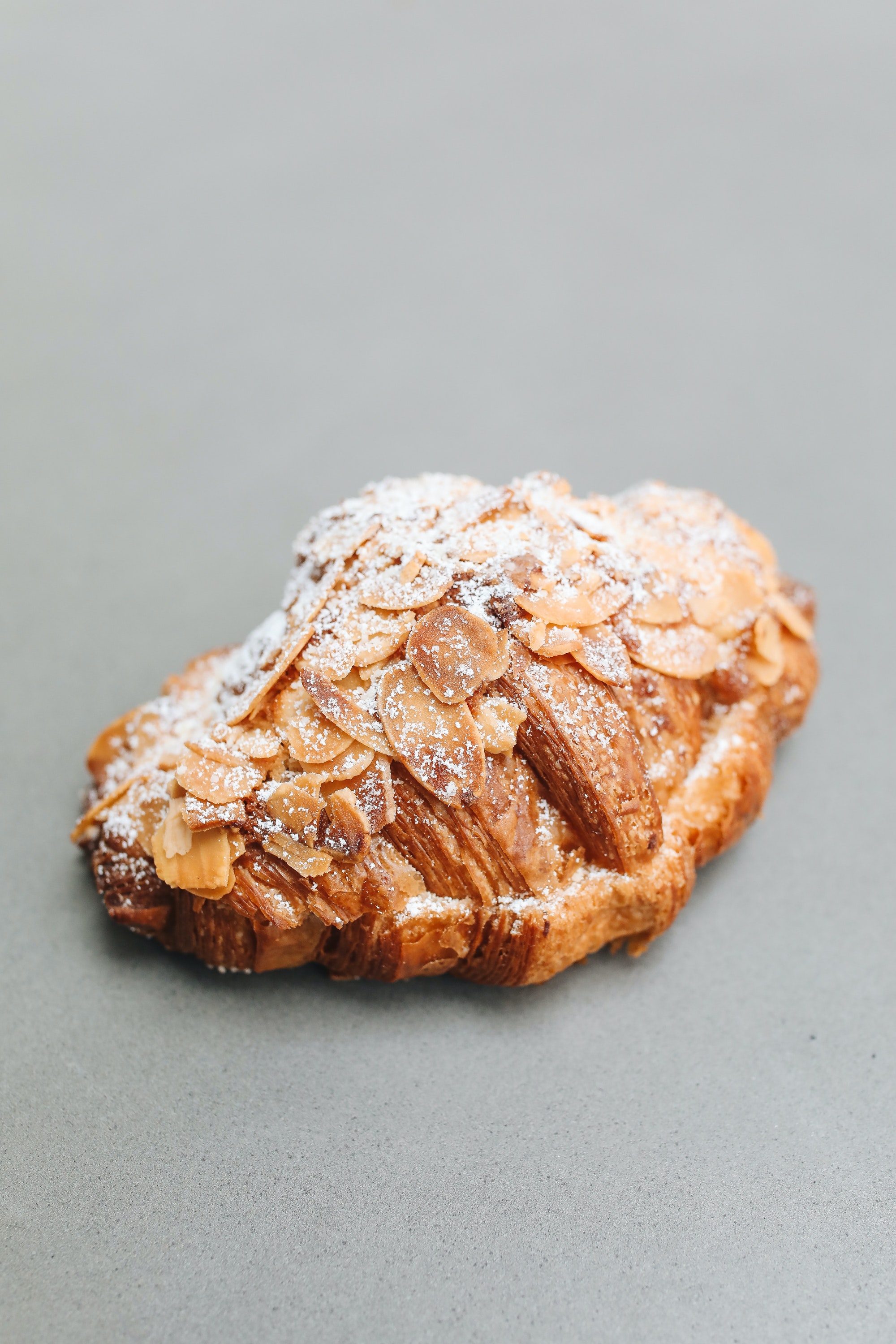 croissant with almond flakes